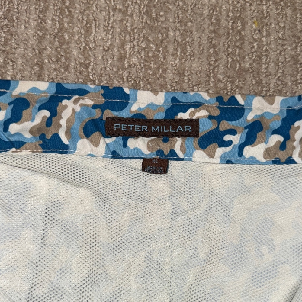 Peter Millar Mens Size XL Blue Sea Camo Mesh Swim Hybrid Trunks Performance - Picture 7 of 10